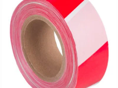 Лента оградительная сигнальная красно-белая, 50 мм х 200 м,  основа полиэтилен