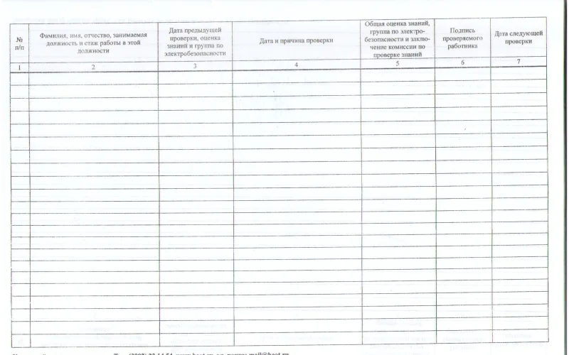 Журнал учета проверки знаний правил работы в электроустановках - Фото 2